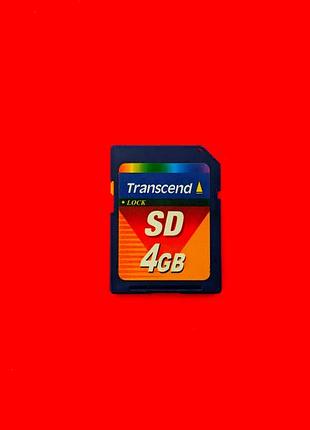 Картка пам'яті флеш sd 4gb transcend 4 gb