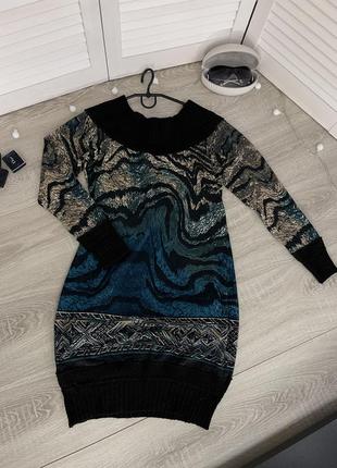 Тепле зимове синє плаття чорне італія bodyform 32 фото