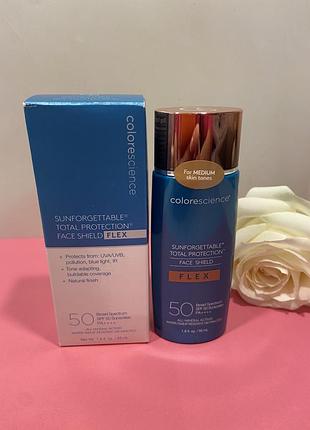 Colorescience face shield flex spf 50 medium — тональний мінеральний захист із адаптацією під відтінок шкіри