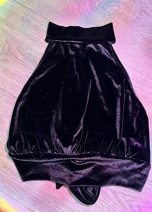 Топ велюр з відкритою спиною