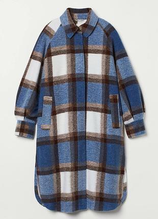 Стильное женское пальто -рубашка оверсайз