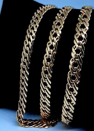 Цепочка плетения ромб медицинское золото хром размер 55 см × 5 мм позолоченная цепочка 7891