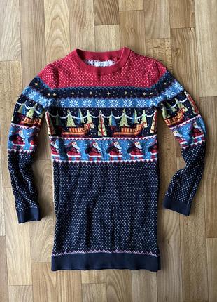 Новорічний подовжений светр next для дівчинки 4-5 років