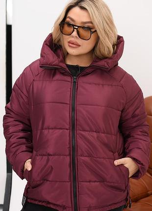 Тёплая женская куртка .теплий бомбер із водонепроникної плащової тканини