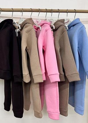 Хит продажи! теплый костюм детский на флисе 86-158 см осень/зима костюм на флисе