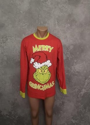 Чоловічий новорічний лонгслів лонгслив грінч l новий рік різдво піжама