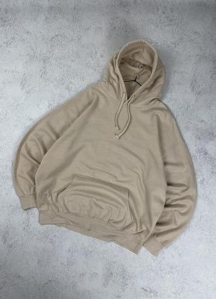 Бежеве базове оверсайз худі prettylittlething, однотонне, кофта, толстовка