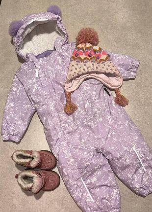 Комбинезон зима шапка шлем сапожки