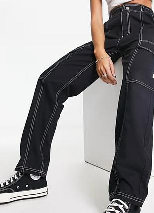 Джинсы карго женские asos design 10/38, черные
