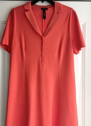 Коралловое платье из вискозного трикотажа marccain 44-46