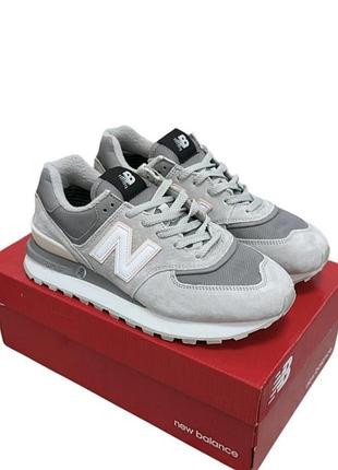 Женские качественные и стильные женские кроссовки new balance 574 legacy серые с розовым (термо)❄️