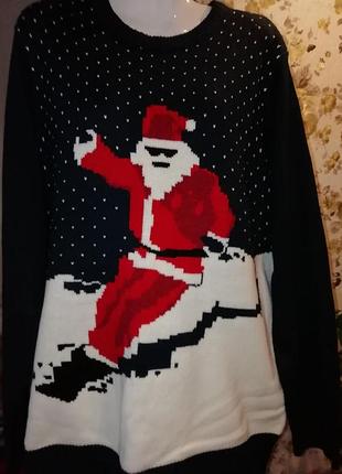 Свитер мужской батал xl новогодняя тематика