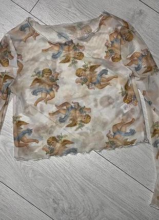 Лонгслів топ сітка з ангелами 10років