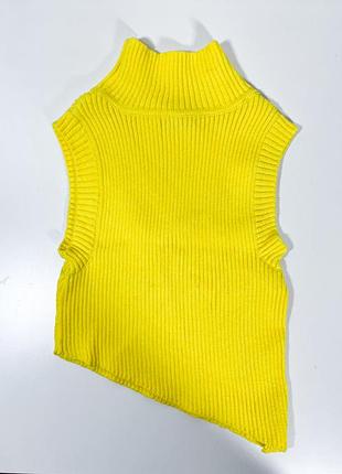 Майка вʼязана жовта тепла з горлом