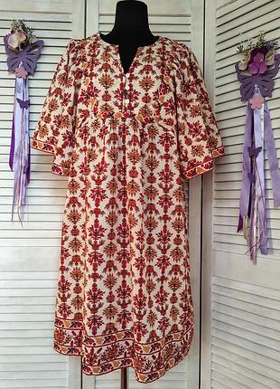 Лёгкое, натуральное платье в этно, бохо стиле fatface