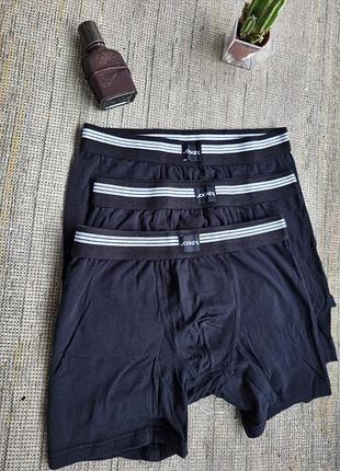 Набор из 3х штук коттоновых трусиков боксеров jockey черные