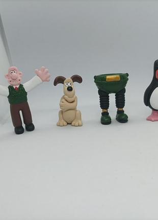 Винтаж набор фигурок wallace &amp; gromit 1989