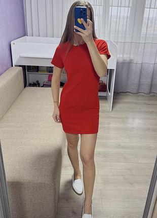 Жіноче, коротке, червоне плаття (xs-s); красива, класична сукня; женское, стильное, мини платье (на худенькую девочку, женщину, подростка, девушку)
