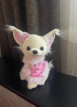 Мягкая игрушка собачка чихуахуа новая оригинал в розовой кофте