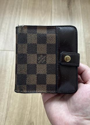 Вінтажний гаманець louis vuitton 2004 compact damier zip wallet