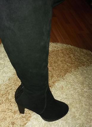 Сапоги зима натуралка 38-38,5 удобный каблук 7см