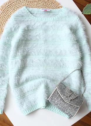Пушистый мятный свитерик травка topolino 7 лет