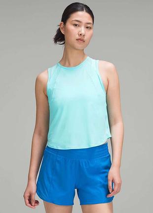 Майка топ lululemon sculpt cropped tank top
cyan blue