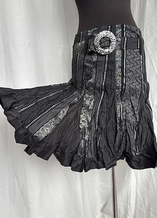 Гранж готична готическая спідниця юбка вінтаж y2k 00х жатка