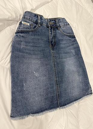 Спідниця міні юбка джинс катон