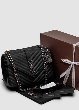 Шкіряна сумка на ланцюжку через плече в прострочці college s