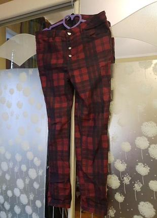 Брюки в клетку зара