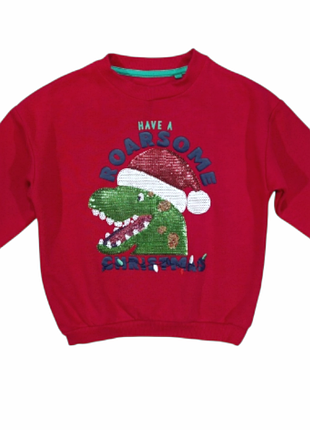 Новорічний червоний світшот f&f на дівчину 6-7 років