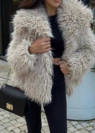 Шубка альпака 🤎 колір беж розміри: с (42-44), м (44-46), л (46-48). ціна: 2499 грн.
