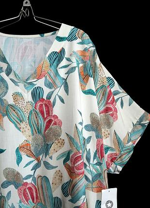 Оригинальная итальянская блузка оверсайз с принтом р.22-24