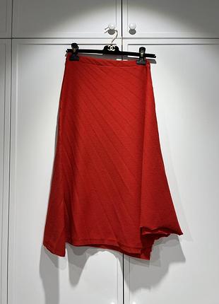 Balenciaga оригінал червона тепла спідниця міді юбка вовна