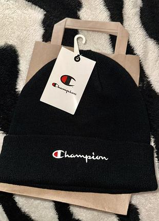 Шапка «champion» чорна, тепла, нова з біркою, роздріб €15.95