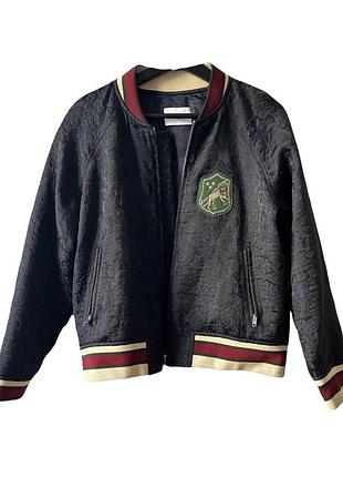 Sandro paris — жакардовий бомбер з нашивкою, s (36)