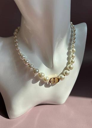 Женское колье жемчужины бренд