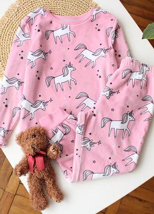 Теплая велюровая пижамка в единороге george 4-5 лет
