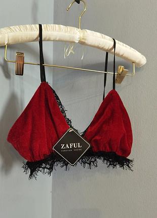 Брендовый бархатный бюстгальтер бралет размера 75b-c