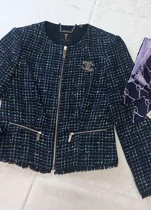 Теплий твідовий жакет ted baker оригінал піджак розмір xs/s