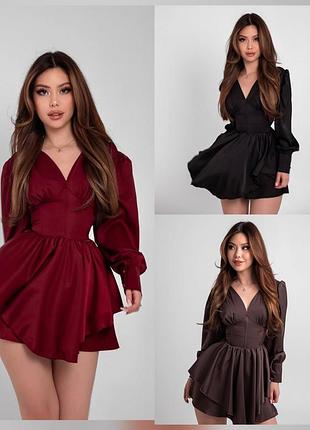 Женское шелковое комбинезон платье