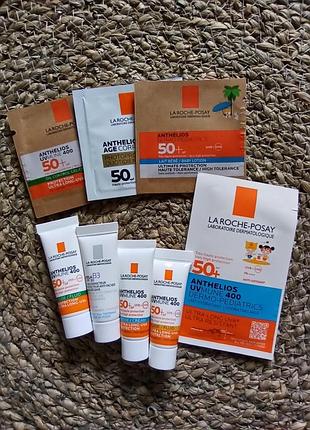 🏝️набор 8шт. миниатюр и пробников солнцезащитных средств la roche - posay, лот спф ля позе