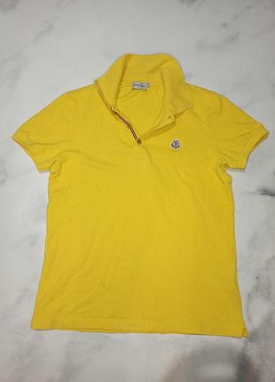 Унисекс поло moncler желтое s-m идеал