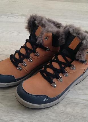 Термо ботинки зимние кожаные quechua waterproof 38 размер