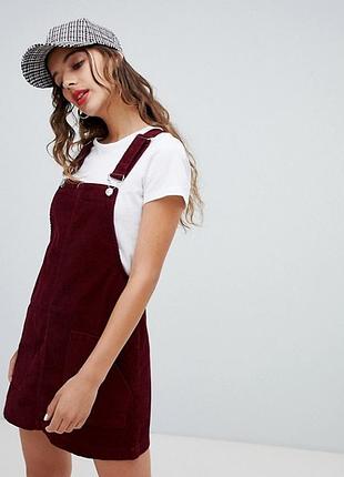 Жіночий бордовий вельветові сарафан topshop