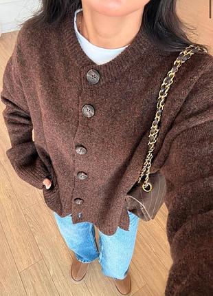 Стильный кардиган с пуговицами, машинная вязка, кардиган, кофта, свитер жакет