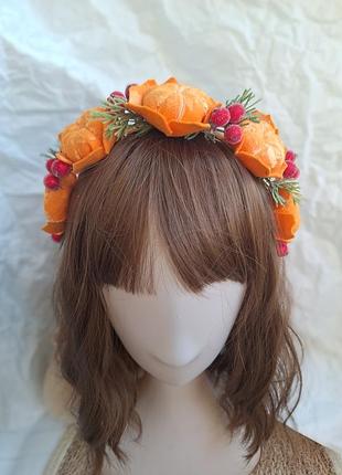 Обідок обруч з мандаринкою 7