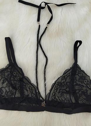 Бра лиф кружево сетка с чокером ожерелье asos