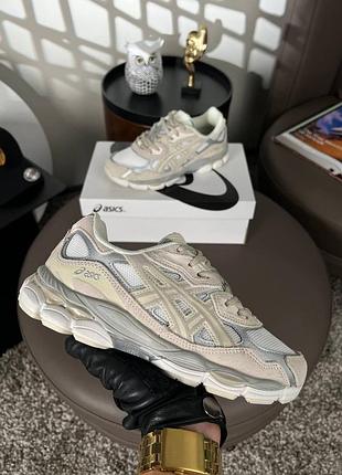 Жіночі кросівки asics gel-nyc beige white silver